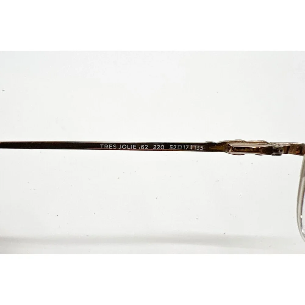 Tres Jolie 62 Eyeglasses Womens Gold Semi Rimless Frames 52-17-135